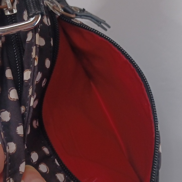 Tyler Rodan multi pocket polka-dot, fabric crossbody bag. - Picture 8 of 11